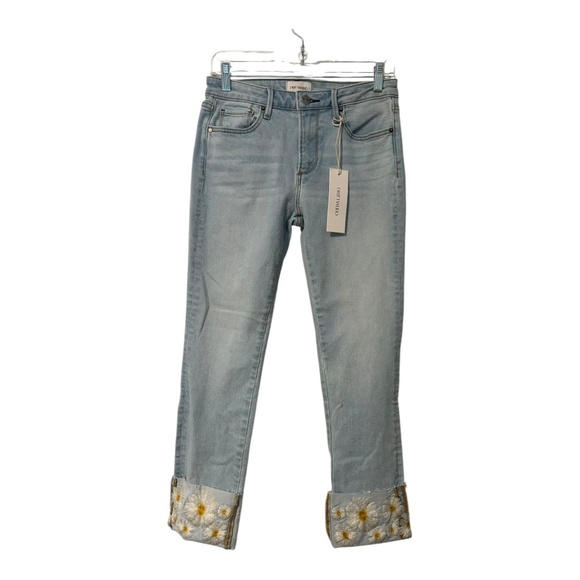 NWT Driftwood Jeans Women's Size 2 Daisy embroidered BOHO Chic Free People - Picture 1 of 4